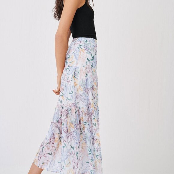 Maje printed voile crinkle-effect floral skirt - Picture 4 of 8